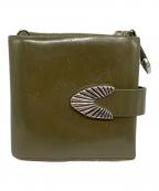 TOGA PULLAトーガ プルラ）の古着「レザーショルダーウォレット」｜グリーン