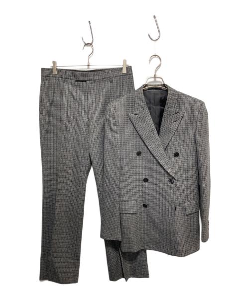 PAUL SMITH（ポールスミス）PAUL SMITH (ポールスミス) DORMEUIL (ドーメル) グレンチェックダブルテーラードジャケット グレー サイズ:Lの古着・服飾アイテム