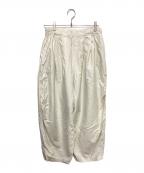 mizuiro-indミズイロインド）の古着「タックワイドパンツ」｜アイボリー