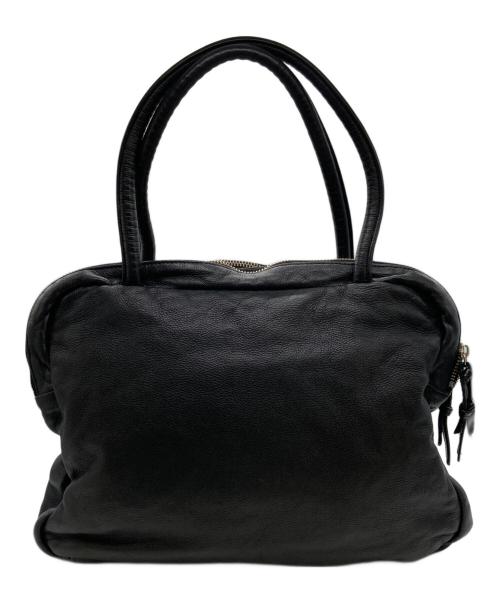Y's（ワイズ）Y's (ワイズ) レザートートバッグ/ハンドバッグ ブラックの古着・服飾アイテム
