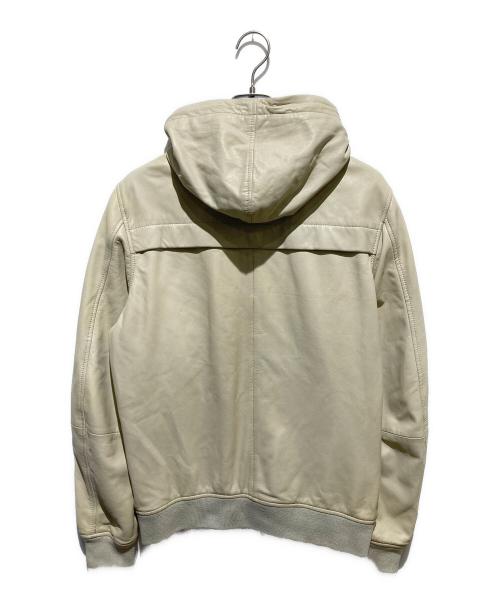 DIESEL（ディーゼル）DIESEL (ディーゼル) フード付きレザージャケット ベージュ サイズ:Ｌの古着・服飾アイテム