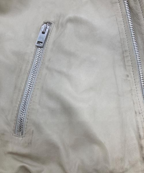 DIESEL（ディーゼル）DIESEL (ディーゼル) フード付きレザージャケット ベージュ サイズ:Ｌの古着・服飾アイテム