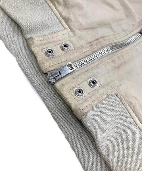 DIESEL（ディーゼル）DIESEL (ディーゼル) フード付きレザージャケット ベージュ サイズ:Ｌの古着・服飾アイテム