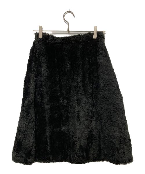 tricot COMME des GARCONS（トリココムデギャルソン）tricot COMME des GARCONS (トリココムデギャルソン) アーカイブ AD2002 フェイクファーフレアスカート ブラック サイズ:Ｍの古着・服飾アイテム