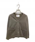 MHLエムエイチエル）の古着「DRY COTTON LINEN LOOPBACK ZIP CARDIGAN」｜カーキ