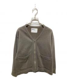 MHL（エムエイチエル）の古着「DRY COTTON LINEN LOOPBACK ZIP CARDIGAN」｜カーキ