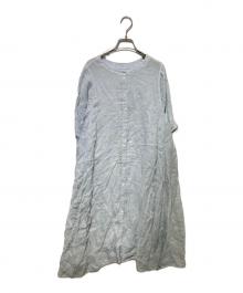 nest Robe（ネストローブ）の古着「リネン半袖ワンピース」｜ブルー