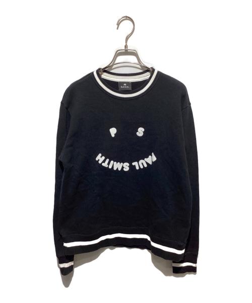 PS Paul Smith（ＰＳポールスミス）PS Paul Smith (ＰＳポールスミス) 21AW Happy スウェットシャツ ブラック サイズ:Ｓの古着・服飾アイテム