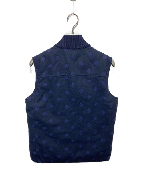MONTEDORO（モンテドーロ）MONTEDORO (モンテドーロ) ドット柄ウールダウンベスト ネイビー サイズ:46の古着・服飾アイテム