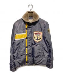 AVIREX（アヴィレックス）の古着「us navy sandiego calif ボア フライトジャケット」｜パープル