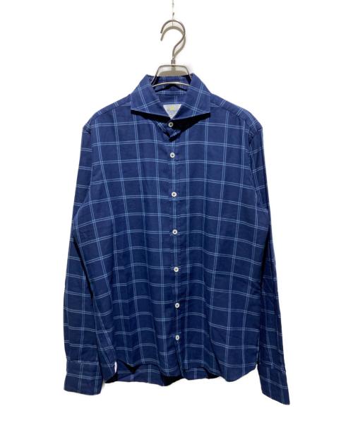 giannetto（ジャンネット）giannetto (ジャンネット) 長袖シャツ/VINCI FIT ネイビー サイズ:Mの古着・服飾アイテム