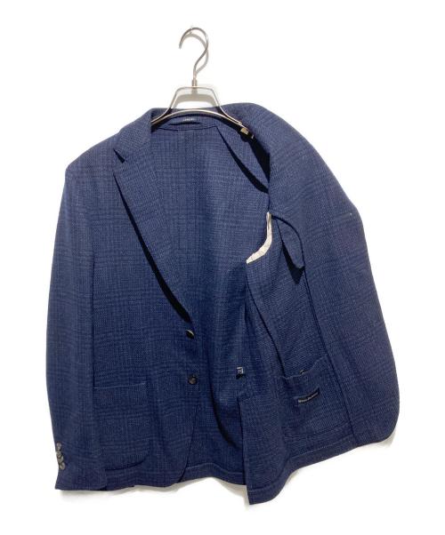 LARDINI（ラルディーニ）LARDINI (ラルディーニ) 段返り3Bチェックテーラードジャケット ネイビー サイズ:46の古着・服飾アイテム