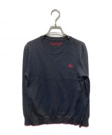 BURBERRY BLACK LABEL（バーバリーブラックレーベル）の古着「Vネックニット」｜ブラック