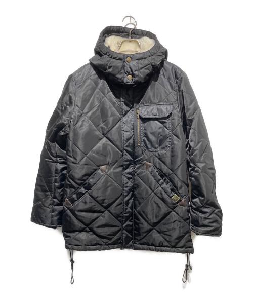 stussy（ステューシー）stussy (ステューシー) Schott (ショット) コラボキルティングジャケット ブラック サイズ:Mの古着・服飾アイテム