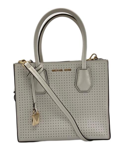MICHAEL KORS（マイケル・コース）MICHAEL KORS (マイケル・コース) パンチングショルダーバッグ ホワイトの古着・服飾アイテム