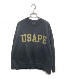 SAPEur（サプール）の古着「USAPEロゴクルーネックスウェット」｜ブラック