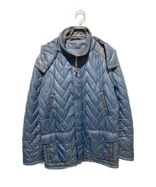 preview（プレビュ）preview (プレビュ) レザー切替中綿コート ネイビー サイズ:52の古着・服飾アイテム