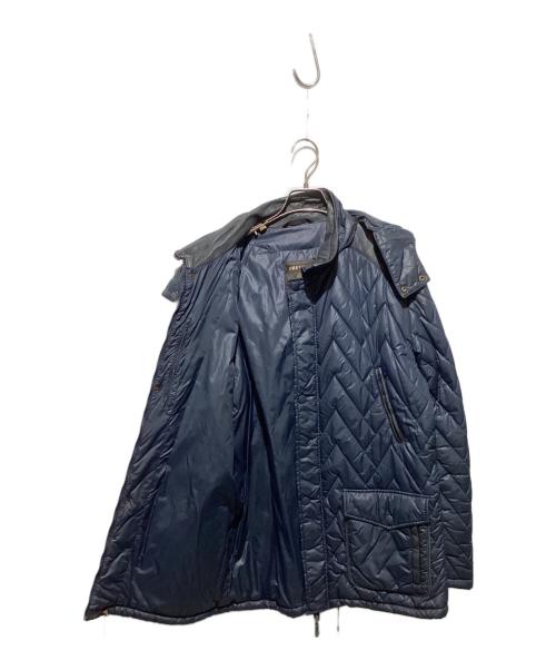 preview（プレビュ）preview (プレビュ) レザー切替中綿コート ネイビー サイズ:52の古着・服飾アイテム