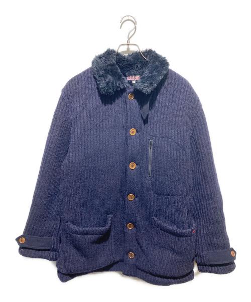 BLUE BLUE（ブルーブルー）BLUE BLUE (ブルーブルー) チンスト圧縮ニットジャケット ネイビー サイズ:3の古着・服飾アイテム