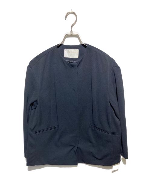 BALLSEY（ボールジィ）BALLSEY (ボールジィ) ジョーゼットジャージーノーカラージャケット ネイビー サイズ:36 未使用品の古着・服飾アイテム