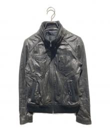 VERO MODA（ヴェロモーダ）の古着「Y2K ジップデザインレザージャケット」｜ブラック