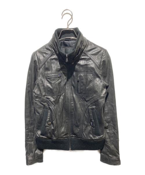 VERO MODA（ヴェロモーダ）VERO MODA (ヴェロモーダ) Y2K ジップデザインレザージャケット ブラック サイズ:165の古着・服飾アイテム