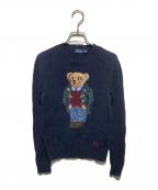 POLO RALPH LAURENポロ・ラルフローレン）の古着「リネン混 ダッフルポロベアニット」｜ネイビー