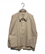 SOFTHYPHENソフトハイフン）の古着「DOUBLE FRONT OVER SIZED SIGNATURE SHIRT」｜ベージュ