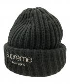 SUPREMEシュプリーム）の古着「23AW/CLASSIC LOGO CHUNKY RIBBED BEANIE」｜ブラック