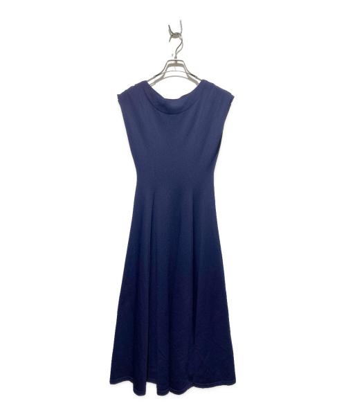 JENNE（ジェンヌ）JENNE (ジェンヌ) ノースリーブニットワンピース ネイビー サイズ:Mの古着・服飾アイテム