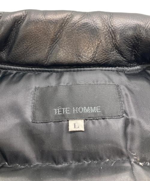 TETE HOMME（テット オム）TETE HOMME (テット オム) カウレザーダウンジャケット ブラック サイズ:Lの古着・服飾アイテム