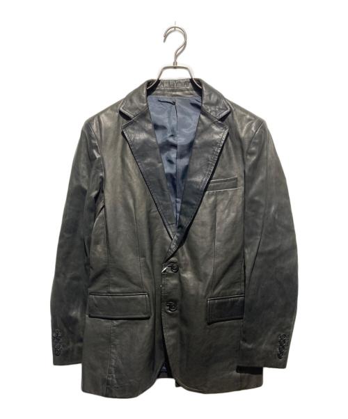 TABLOID NEWS（タブロイド ニュース）TABLOID NEWS (タブロイド ニュース) ホースレザーテーラードジャケット ブラック サイズ:3の古着・服飾アイテム