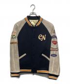 COMME CA NOUVELコムサヌベール）の古着「ワッペンスタジャン」｜ネイビー