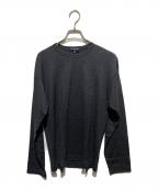 COMME des GARCONS HOMMEコムデギャルソン オム）の古着「AD2008 肩Hロゴクルーネックニット」｜グレー