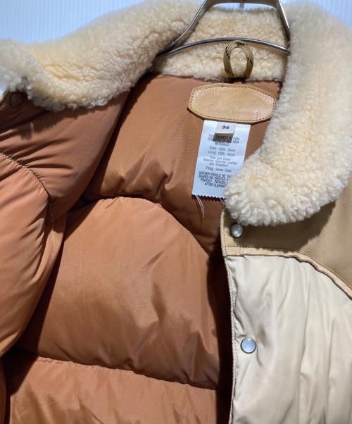 RockyMountainFeatherBed（ロッキーマウンテンフェザーベッド）RockyMountainFeatherBed (ロッキーマウンテンフェザーベッド) レザー切替ダウンベスト ベージュ サイズ:36の古着・服飾アイテム