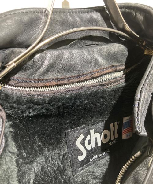Schott（ショット）Schott (ショット) 641 ライナー付シングルライダースジャケット ブラック サイズ:38の古着・服飾アイテム