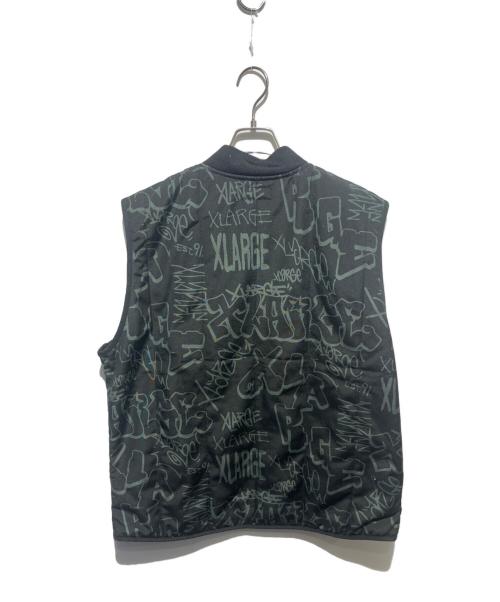 X-LARGE（エクストララージ）X-LARGE (エクストララージ) GRAFFITI WORK VEST ブラック×グレー サイズ:ＸＬの古着・服飾アイテム