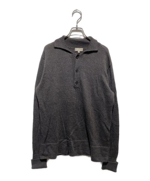 MARGARET HOWELL（マーガレットハウエル）MARGARET HOWELL (マーガレットハウエル) リネンウールニットポロシャツ グレー サイズ:Lの古着・服飾アイテム
