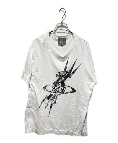 Vivienne Westwood man（ヴィヴィアン ウェストウッド マン）Vivienne Westwood man (ヴィヴィアン ウェストウッド マン) サンダーオーブプリントTシャツ ホワイト サイズ:48の古着・服飾アイテム
