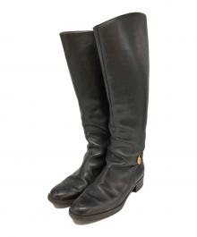 GUCCI（グッチ）の古着「レザーロングブーツ」｜ブラック