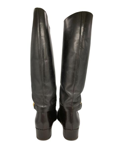 GUCCI（グッチ）GUCCI (グッチ) レザーロングブーツ ブラック サイズ:35の古着・服飾アイテム