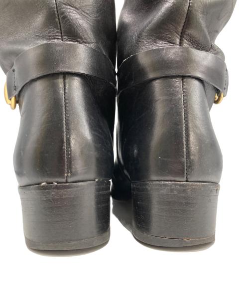 GUCCI（グッチ）GUCCI (グッチ) レザーロングブーツ ブラック サイズ:35の古着・服飾アイテム