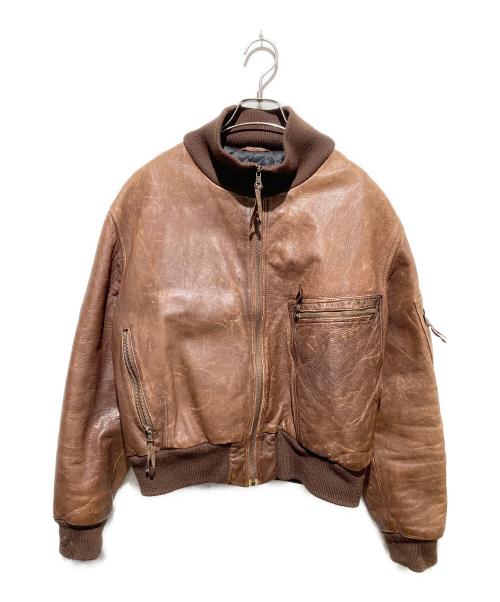 EMPORIO ARMANI（エンポリオアルマーニ）EMPORIO ARMANI (エンポリオアルマーニ) 【OLD】レザーフライトジャケット ブラウン サイズ:50の古着・服飾アイテム