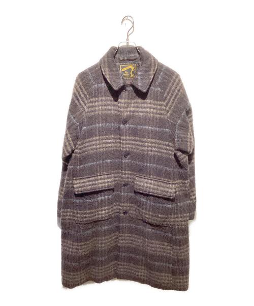 KICS DOCUMENT.（キクスドキュメント）KICS DOCUMENT. (キクスドキュメント) Plaid Wool Melton Bal Collar Coat ブラウン サイズ:5の古着・服飾アイテム