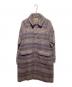 KICS DOCUMENT.（キクスドキュメント）の古着「Plaid Wool Melton Bal Collar Coat」｜ブラウン