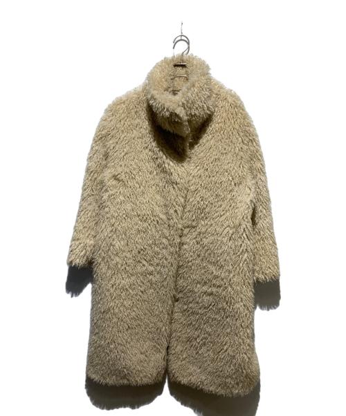 LE CIEL BLEU（ルシェルブルー）LE CIEL BLEU (ルシェルブルー) Faux Fur Stand Collar Coat ベージュ サイズ:36の古着・服飾アイテム