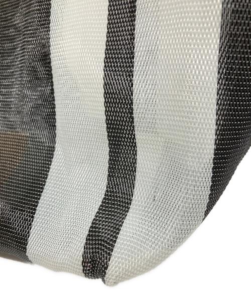 MARNI（マルニ）MARNI (マルニ) ストライプマーケットバッグ グレー×グリーンの古着・服飾アイテム