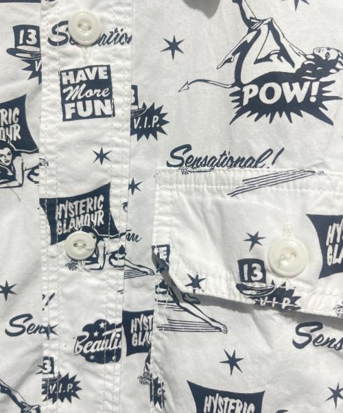 Hysteric Glamour（ヒステリックグラマー）Hysteric Glamour (ヒステリックグラマー) 総柄シャツ ホワイト サイズ:Mの古着・服飾アイテム