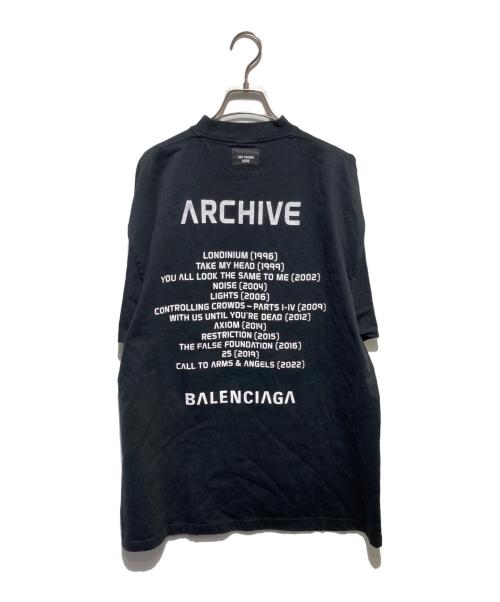 BALENCIAGA（バレンシアガ）BALENCIAGA (バレンシアガ) 24SS  ダメージ加工CONNECTED プリントTシャツ ブラック サイズ:Lの古着・服飾アイテム