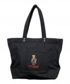 POLO RALPH LAURENポロ・ラルフローレン）の古着「ポロベアキャンバストートバッグ」｜ブラック